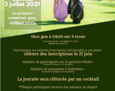 Participez au 1er Open Love (coupe des célibataires sponsorisée par Aquimatch)