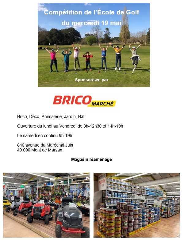Compétition de l'Ecole de golf du mercredi 19 mai