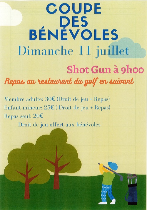 Inscrivez-vous à la Coupe des Bénévoles le dimanche 11 juillet